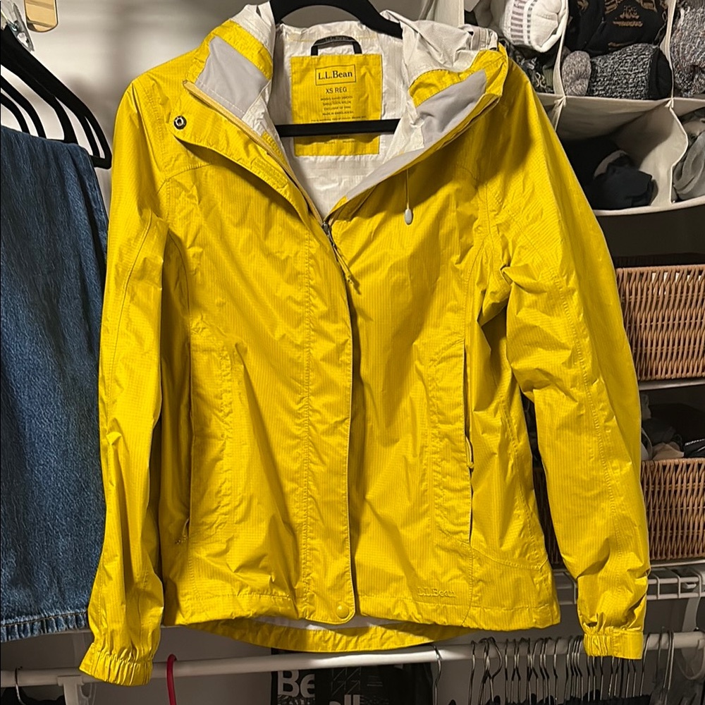L.L. Bean Yellow Rain Jacket Waterproof